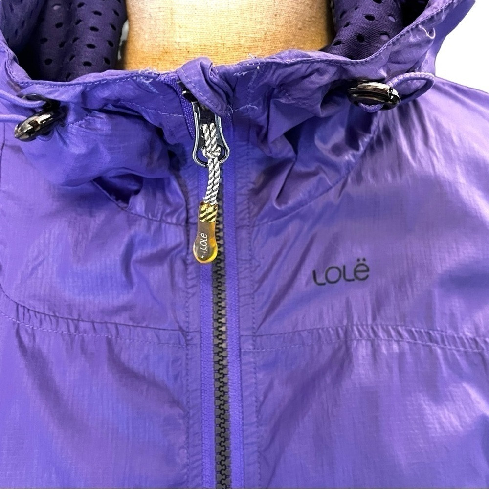Lole Lightweight Mesh Lined Nylon Windbreaker Jacket with Hood in Violet Small - Picture 7 of 16